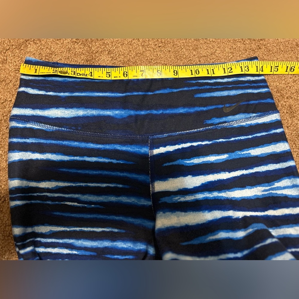 Nike Blue and White Athletic capri Leggings medium drifit - Picture 4 of 10